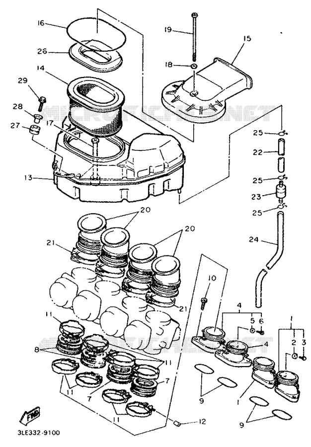 INTAKE Yamaha MOTO 1000 1994 FZR  FZR1000