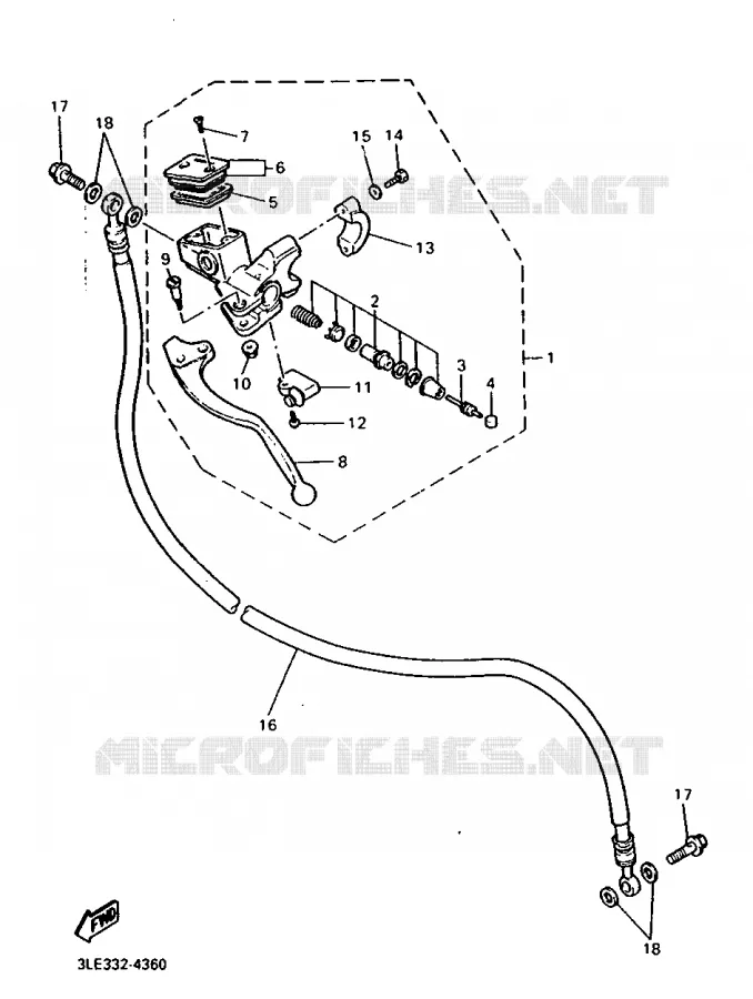 FRONT MASTER CYLINDER Yamaha MOTO 1000 1994 FZR  FZR1000