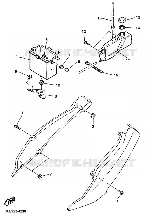 SIDE COVER Yamaha MOTO 1000 1994 FZR  FZR1000