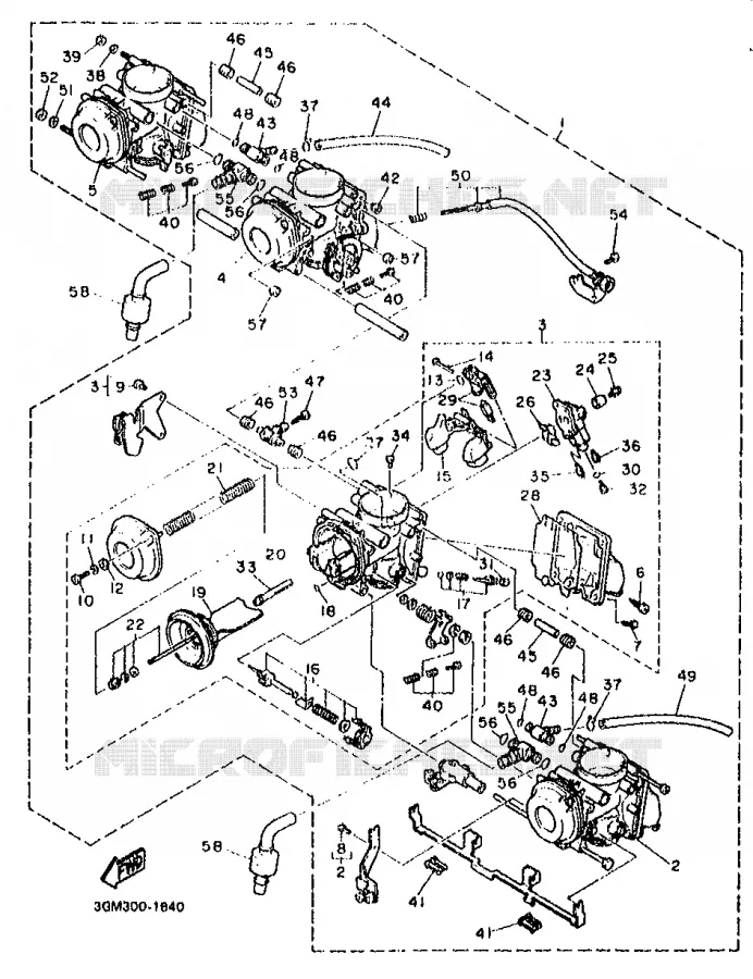 OPTIONAL PARTS - CARBURETOR Yamaha MOTO 1000 1994 FZR  FZR1000