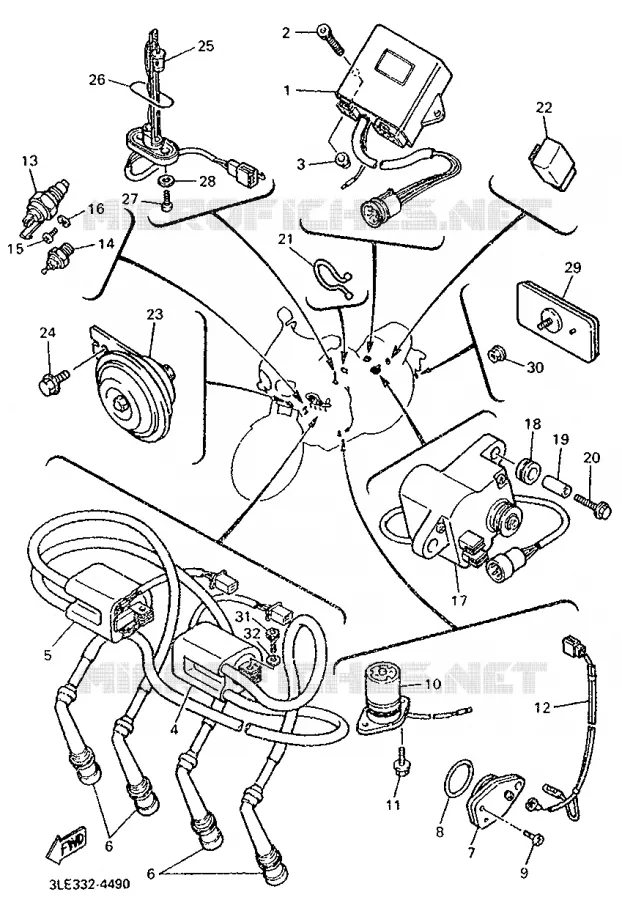 ELECTRICAL 1 Yamaha MOTO 1000 1995 FZR  FZR1000