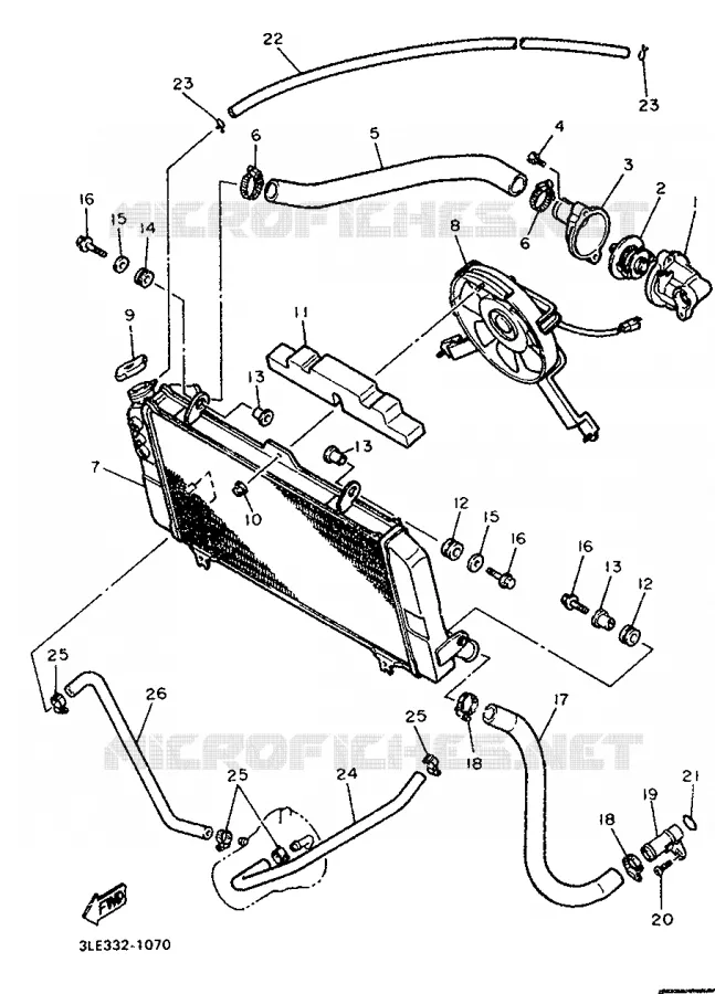 RADIATOR / HOSES Yamaha MOTO 1000 1995 FZR  FZR1000