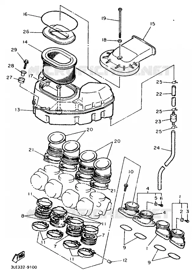 INTAKE Yamaha MOTO 1000 1995 FZR  FZR1000