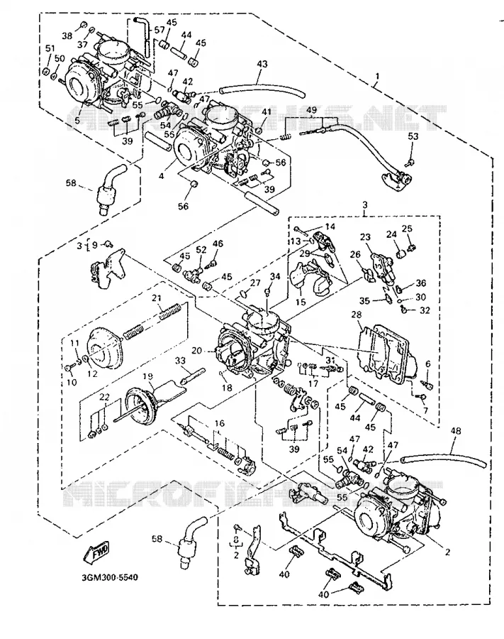 OPTIONAL PARTS - CARBURETOR - FOR SWITZERLAND Yamaha MOTO 1000 1995 FZR  FZR1000