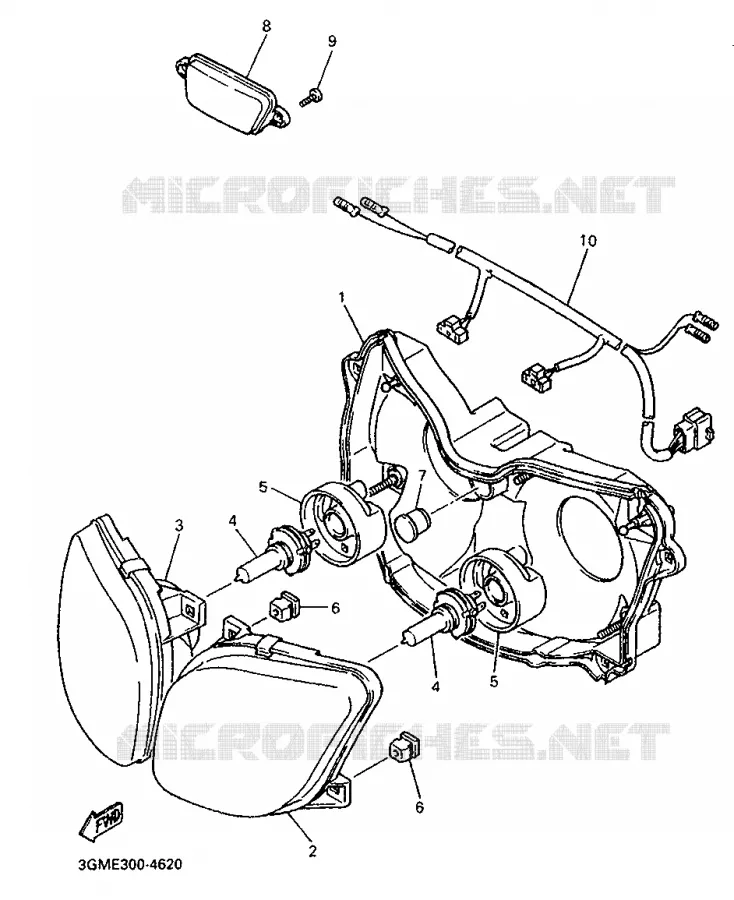 ALTERNATIVE HEADLIGHT - FOR OCEANIA Yamaha MOTO 1000 1995 FZR  FZR1000