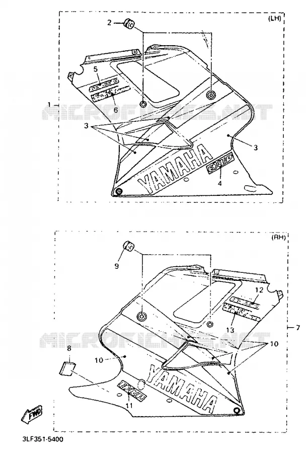 COVER 2 Yamaha MOTO 1000 1995 FZR  FZR1000