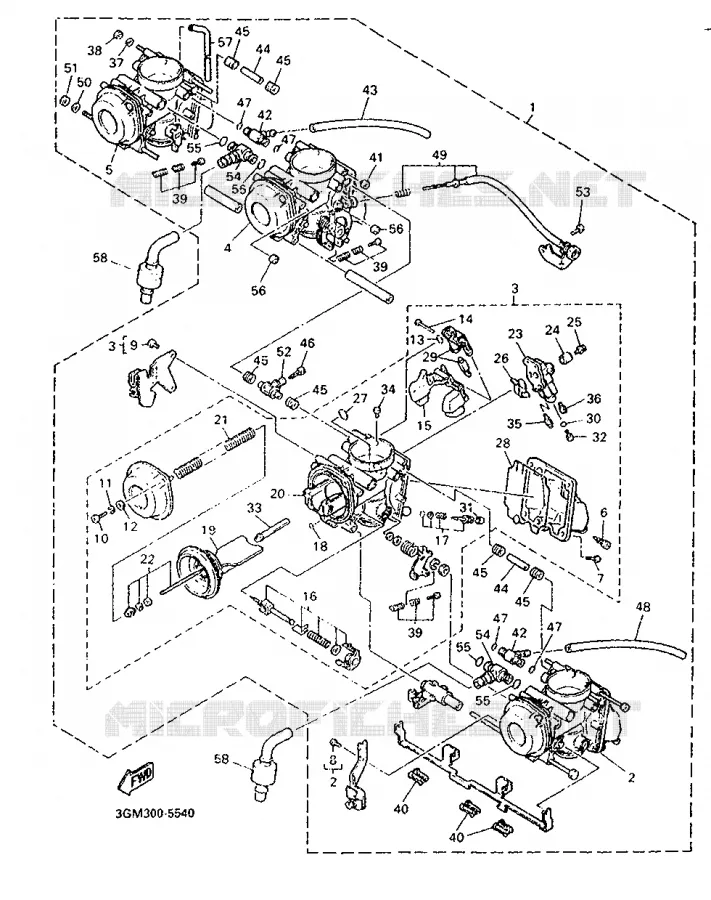 OPTIONAL PARTS - CARBURETOR - FOR AUSTRIA Yamaha MOTO 1000 1995 FZR  FZR1000