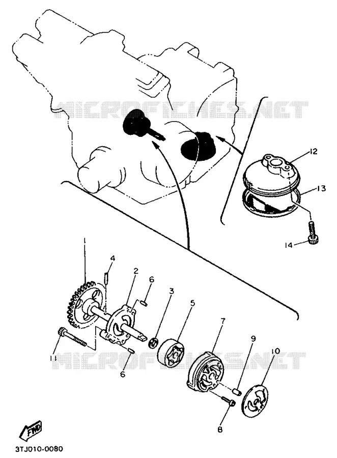 OIL PUMP Yamaha MOTO 400 1992 FZR  FZR400RR