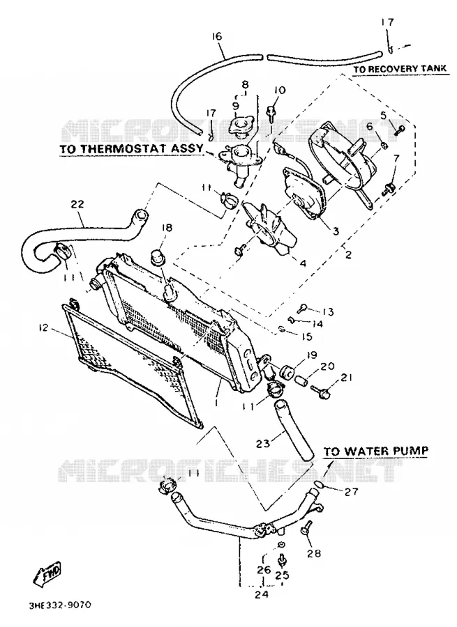 RADIATOR / HOSES Yamaha MOTO 500 1989 FZR  FZR500