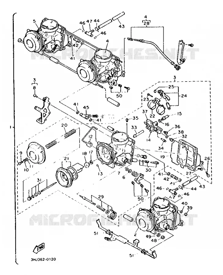 CARBURETOR Yamaha MOTO 500 1990 FZR  FZR500