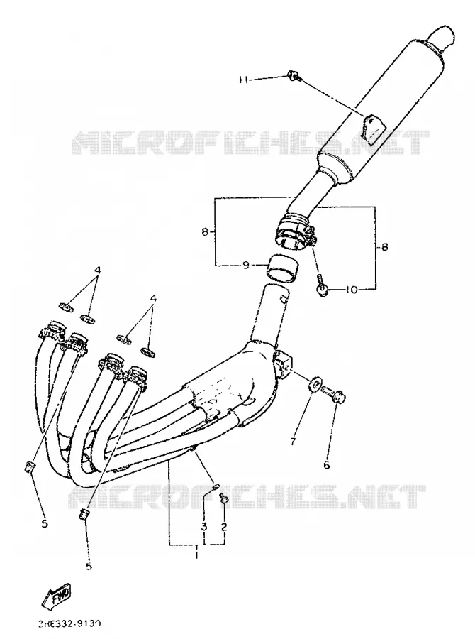 EXHAUST Yamaha MOTO 600 1989 FZR  FZR600