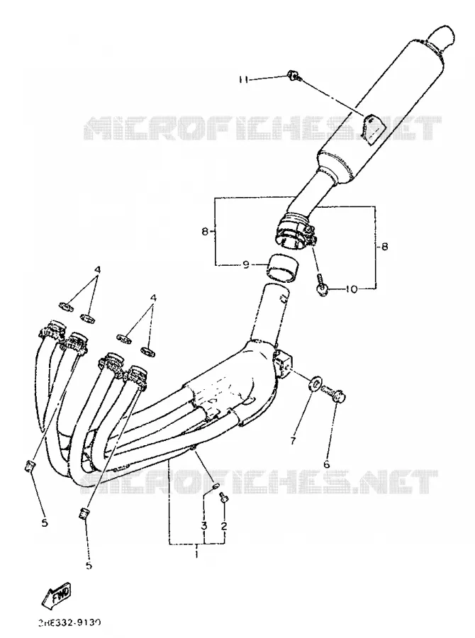 EXHAUST Yamaha MOTO 600 1989 FZR  FZR600