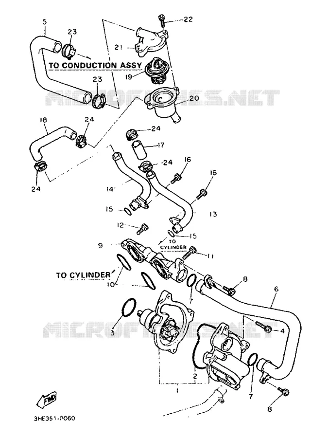 WATERPUMP Yamaha MOTO 600 1990 FZR  FZR600