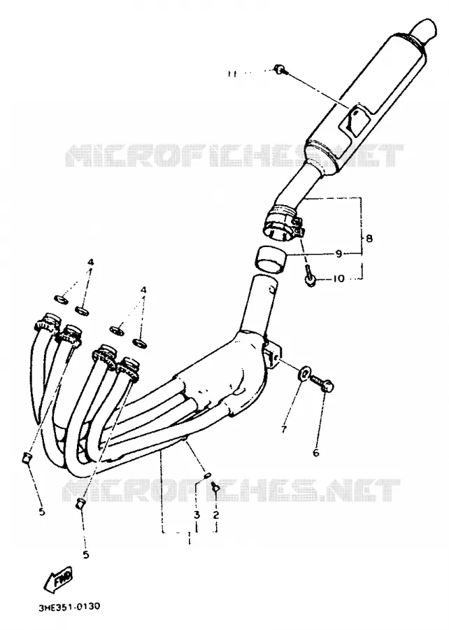 EXHAUST Yamaha MOTO 600 1991 FZR  FZR600