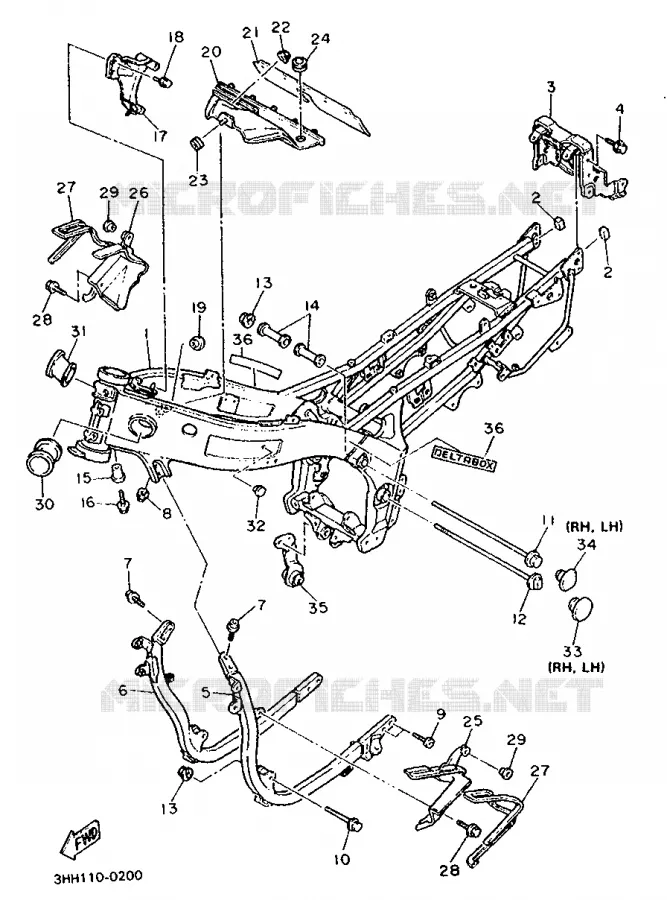 FRAME Yamaha MOTO 600 1991 FZR  FZR600