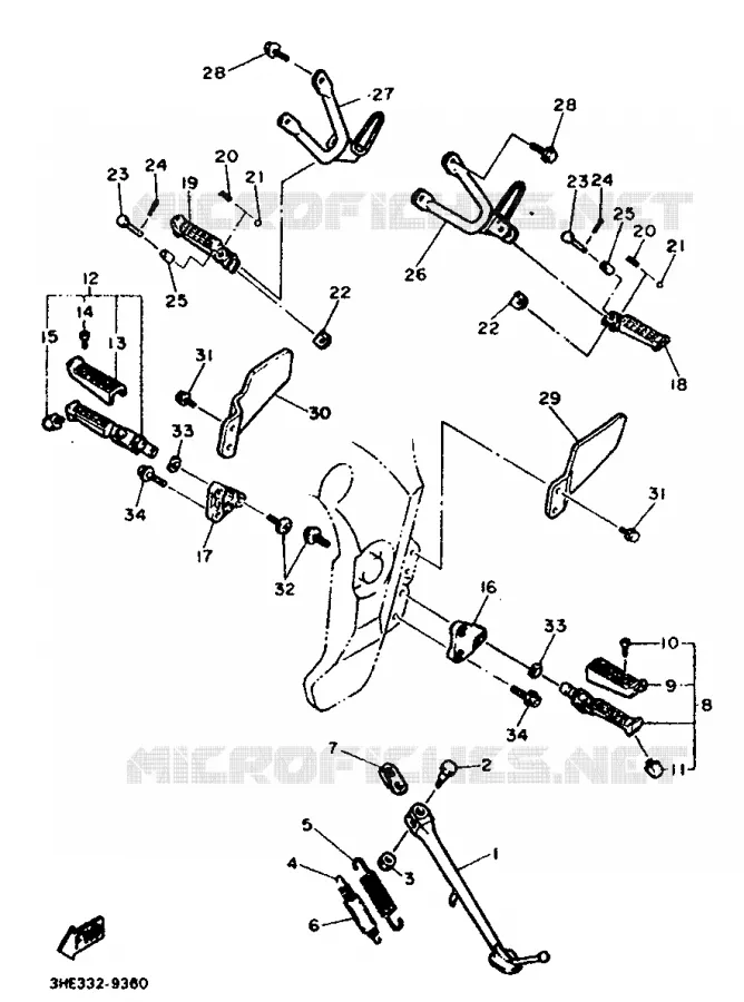 STAND / FOOTREST Yamaha MOTO 600 1991 FZR  FZR600