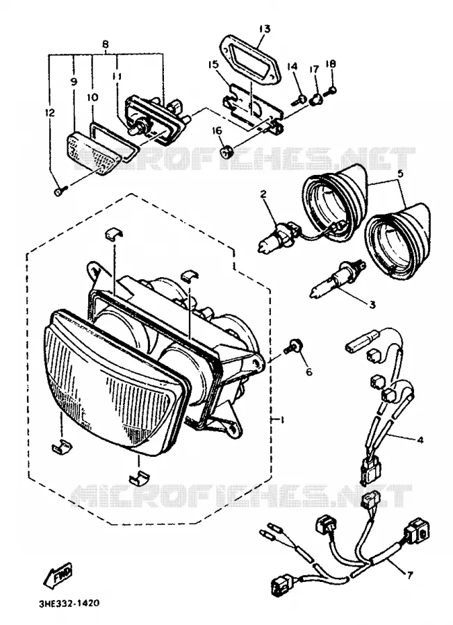 HEADLIGHT Yamaha MOTO 600 1991 FZR  FZR600