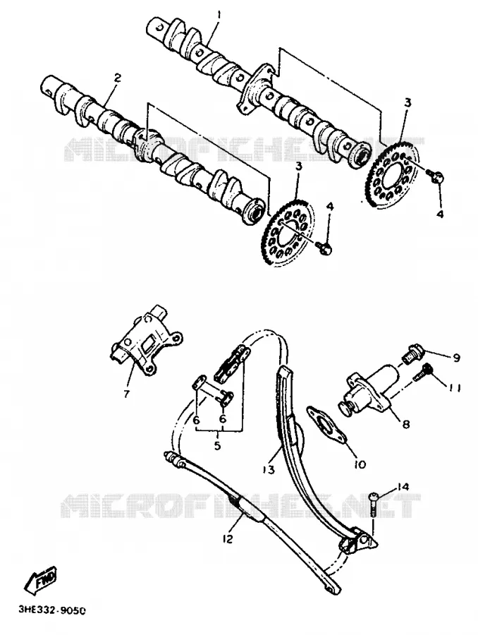 CAMSHAFT / TIMING CHAIN Yamaha MOTO 600 1991 FZR  FZR600