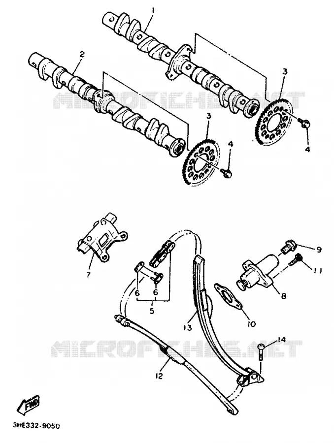 CAMSHAFT / TIMING CHAIN Yamaha MOTO 600 1992 FZR  FZR600