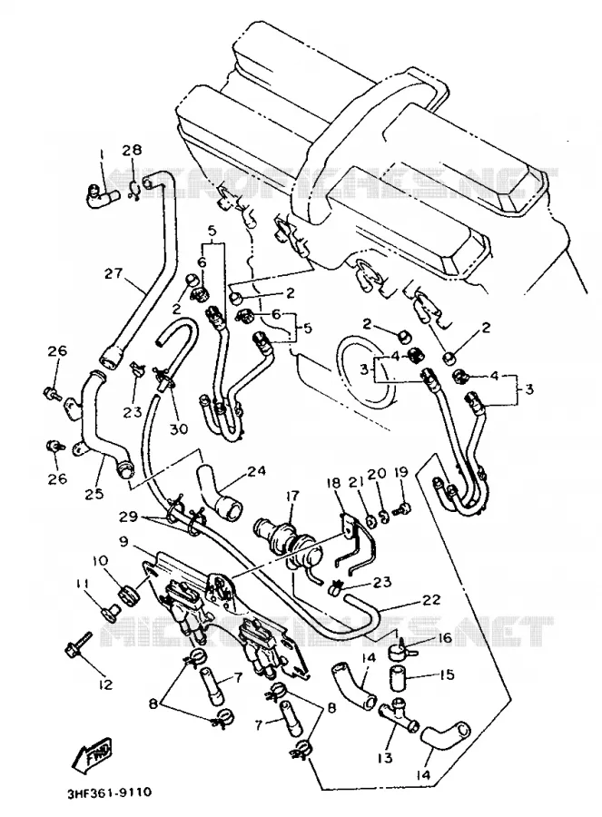 EMISSION CONTROL DEVICE Yamaha MOTO 600 1992 FZR  FZR600