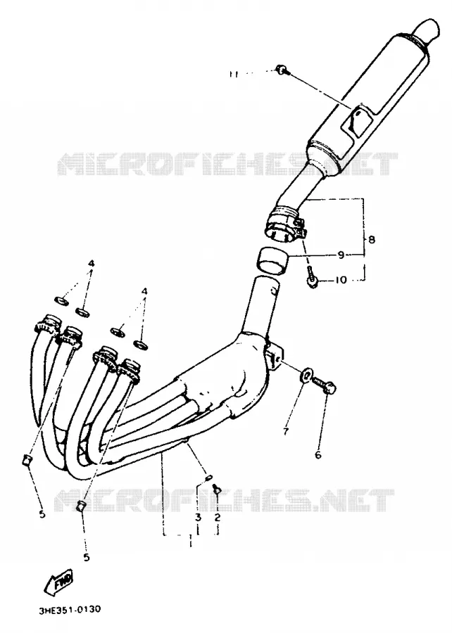 EXHAUST Yamaha MOTO 600 1992 FZR  FZR600