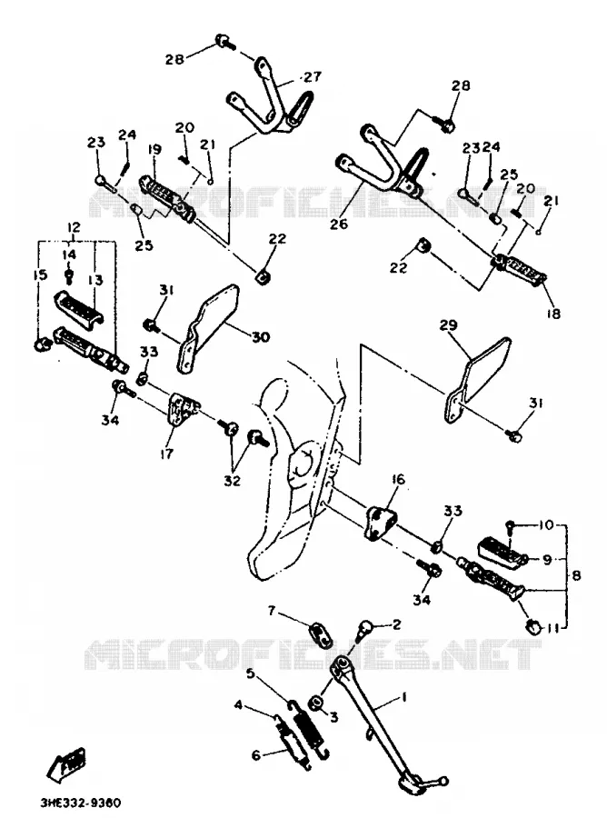 STAND / FOOTREST Yamaha MOTO 600 1993 FZR  FZR600