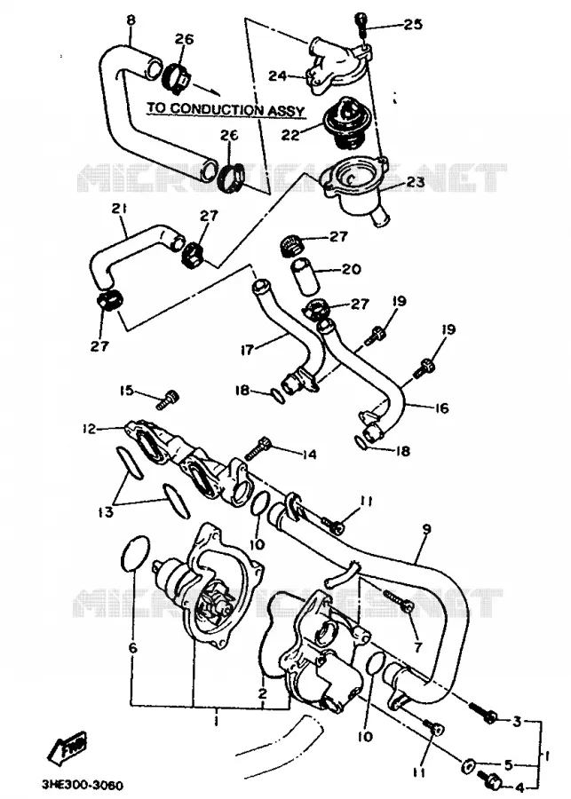 WATERPUMP Yamaha MOTO 600 1993 FZR  FZR600