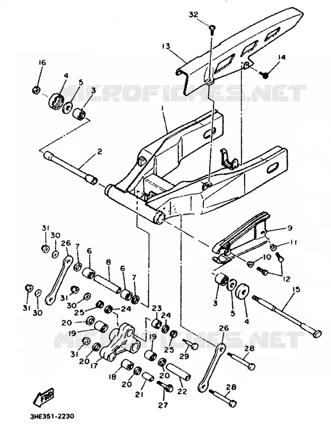 SWINGARM Yamaha MOTO 600 1992 FZR  FZR600H (67KW)