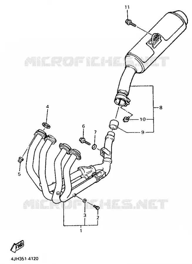 EXHAUST Yamaha MOTO 600 1994 FZR  FZR600R