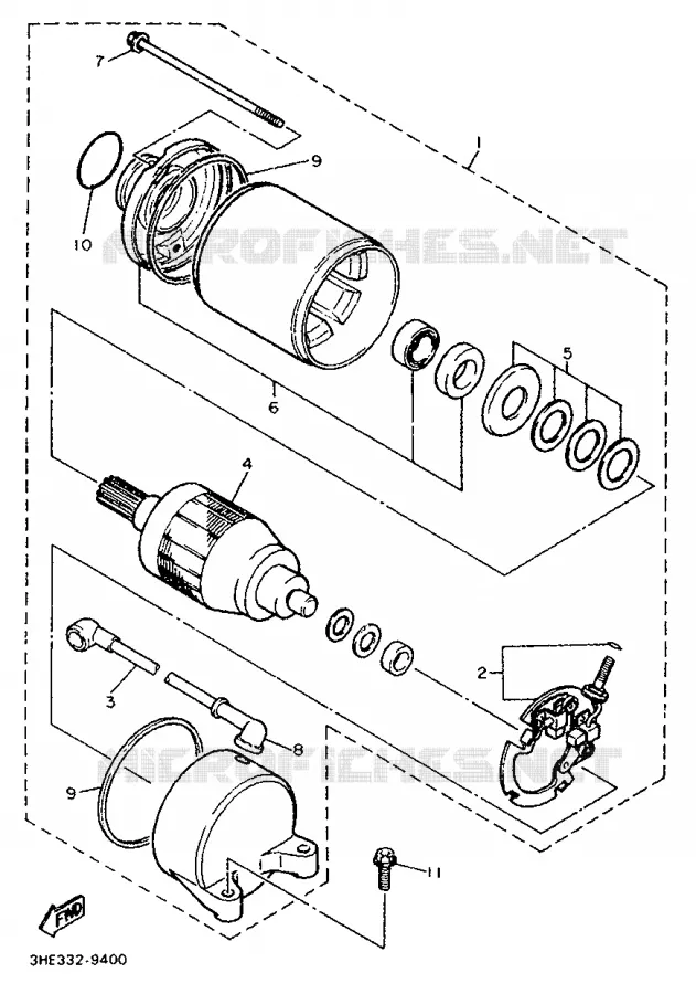 STARTER MOTOR Yamaha MOTO 600 1994 FZR  FZR600R