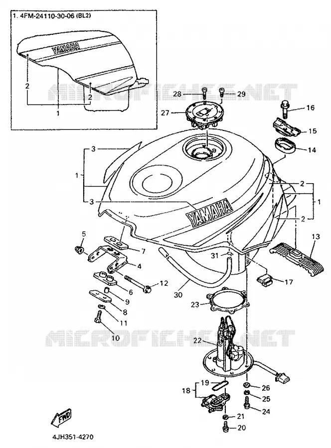 FUEL TANK Yamaha MOTO 600 1994 FZR  FZR600R