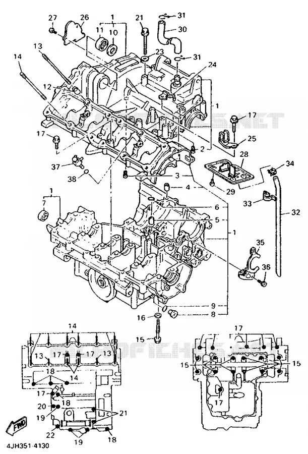 CRANKCASE Yamaha MOTO 600 1995 FZR  FZR600R