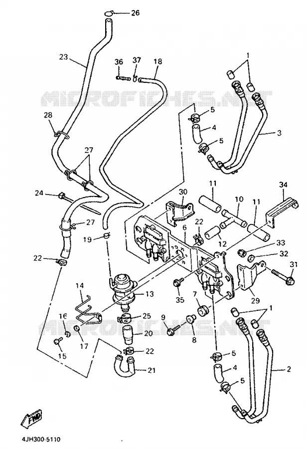 EMISSION CONTROL DEVICE Yamaha MOTO 600 1995 FZR  FZR600R