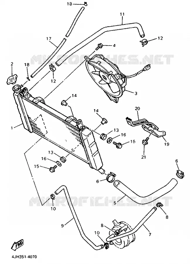 RADIATOR / HOSES Yamaha MOTO 600 1994 FZR  FZR600R (72.1KW