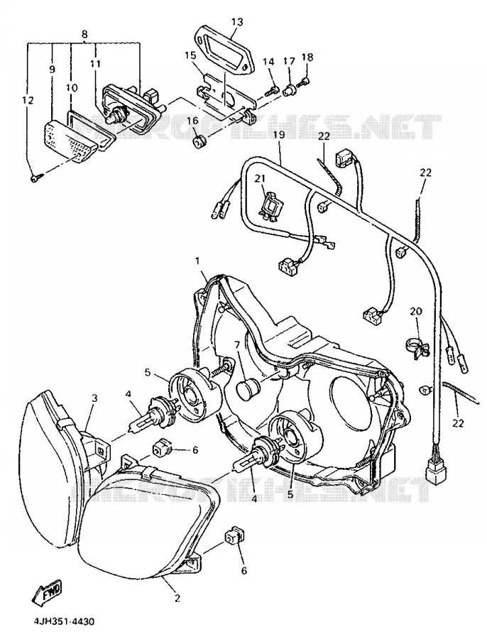 HEADLIGHT Yamaha MOTO 600 1994 FZR  FZR600R (72.1KW