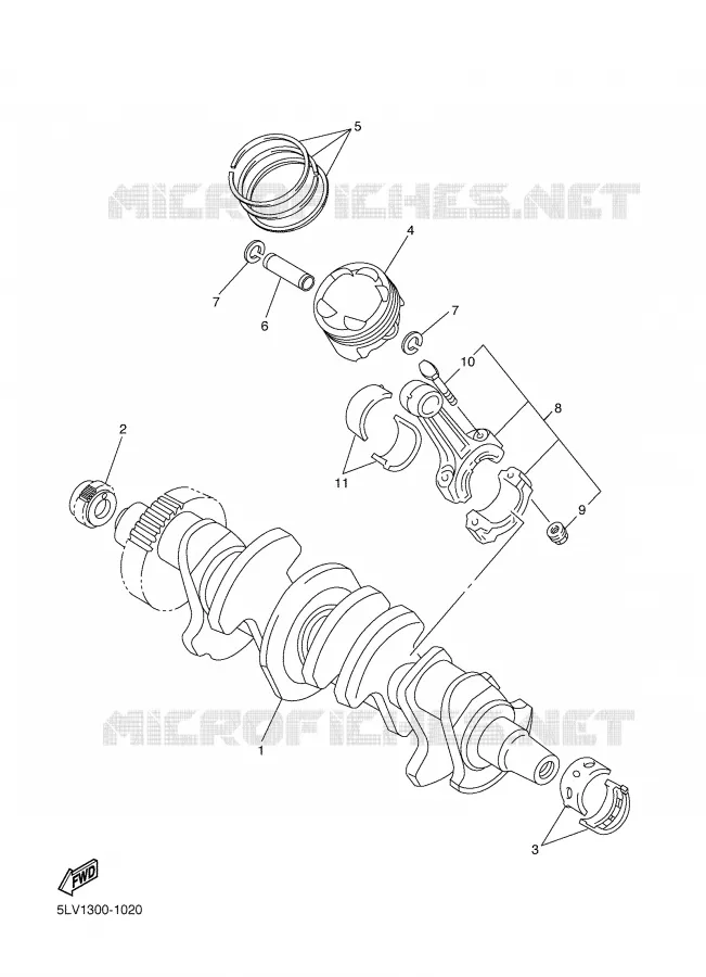CRANKSHAFT / PISTON Yamaha MOTO 1000 2001 FAZER  FZS1000