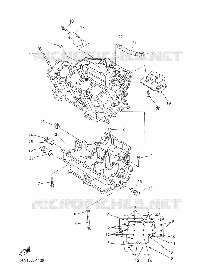 CRANKCASE Yamaha MOTO 1000 2001 FAZER  FZS1000