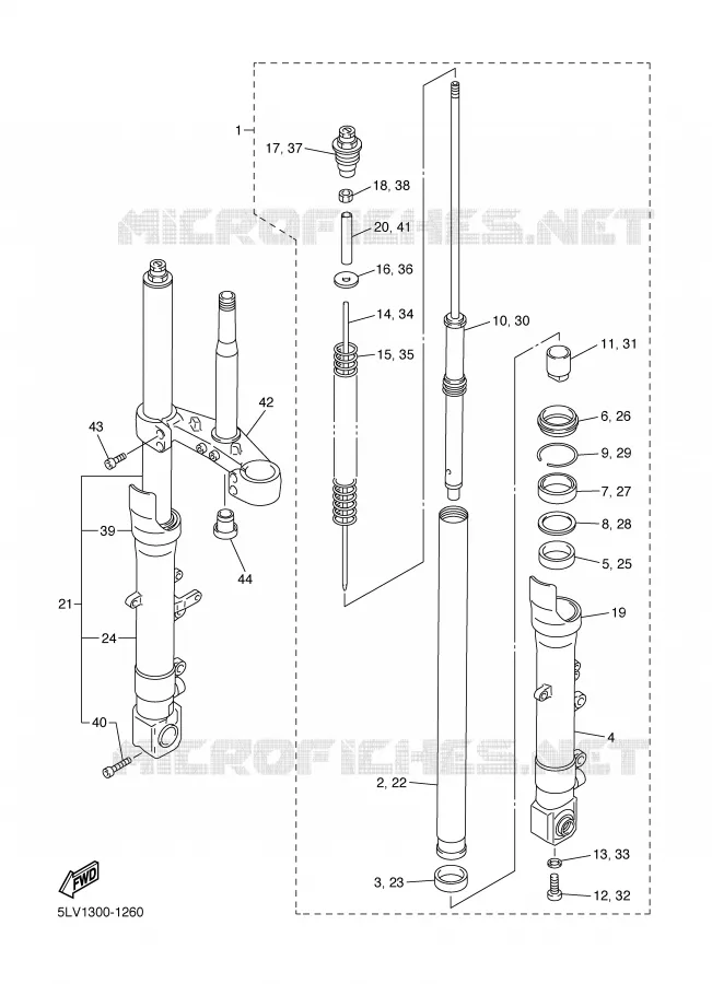 FRONT FORK Yamaha MOTO 1000 2001 FAZER  FZS1000