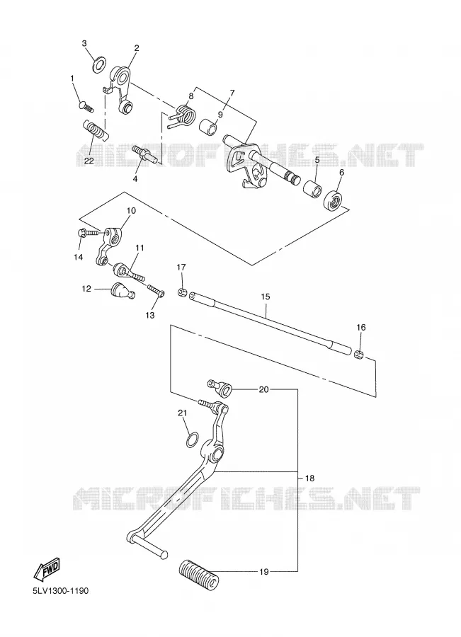 GEAR SHIFT SHAFT / LEVER Yamaha MOTO 1000 2001 FAZER  FZS1000