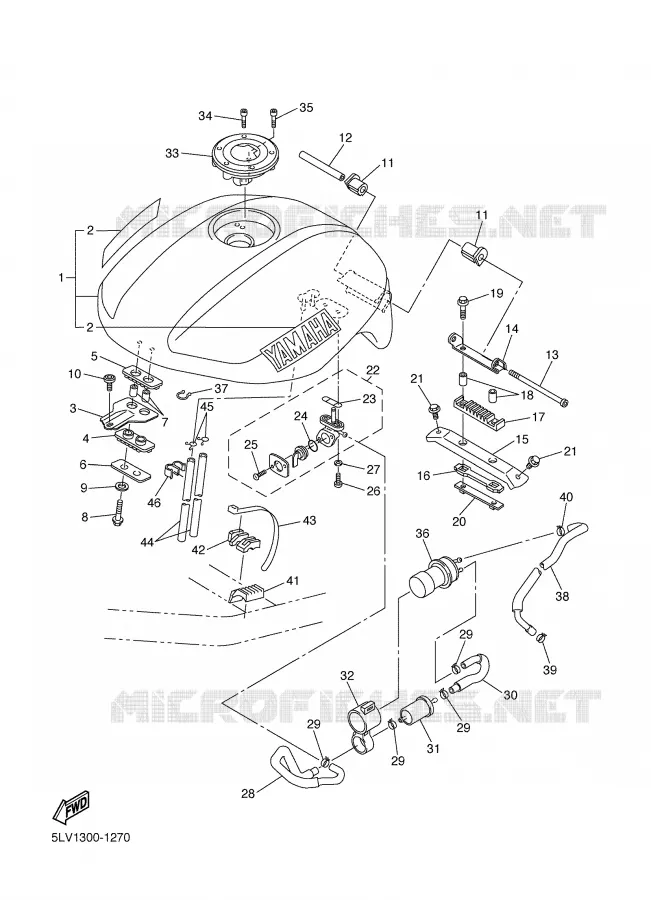 FUEL TANK Yamaha MOTO 1000 2001 FAZER  FZS1000