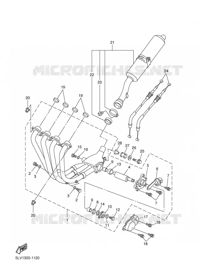 EXHAUST Yamaha MOTO 1000 2002 FAZER  FZS1000