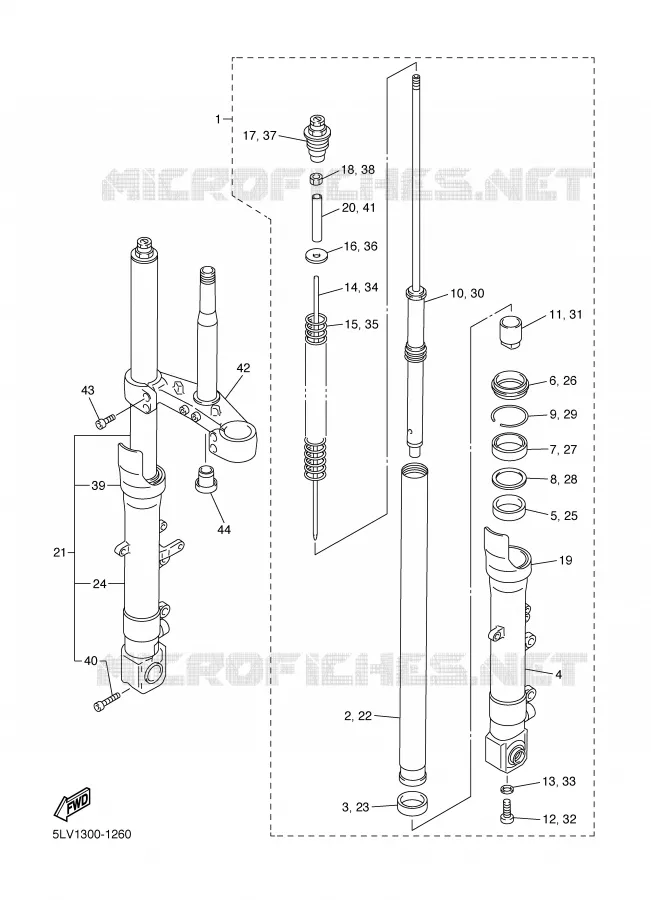 FRONT FORK Yamaha MOTO 1000 2002 FAZER  FZS1000