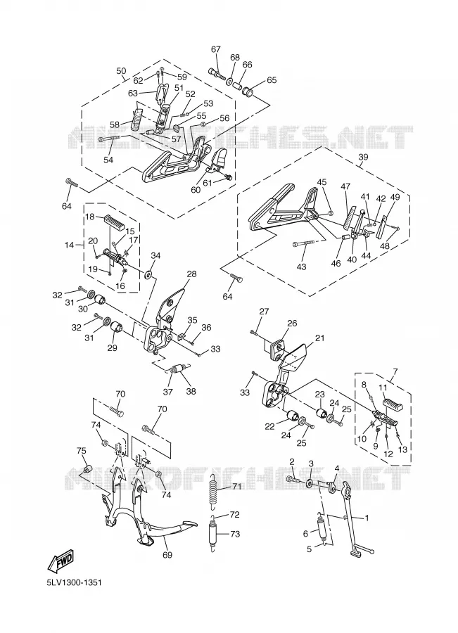 STAND / FOOTREST Yamaha MOTO 1000 2002 FAZER  FZS1000