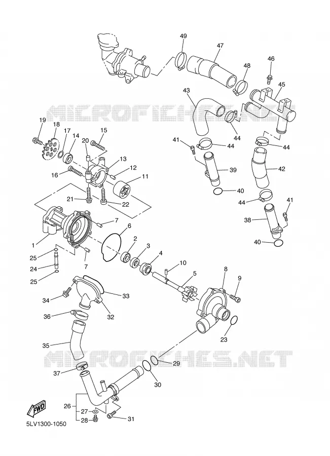 WATERPUMP / HOSES Yamaha MOTO 1000 2002 FAZER  FZS1000