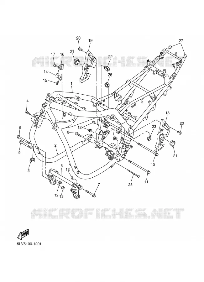 FRAME Yamaha MOTO 1000 2002 FAZER  FZS1000