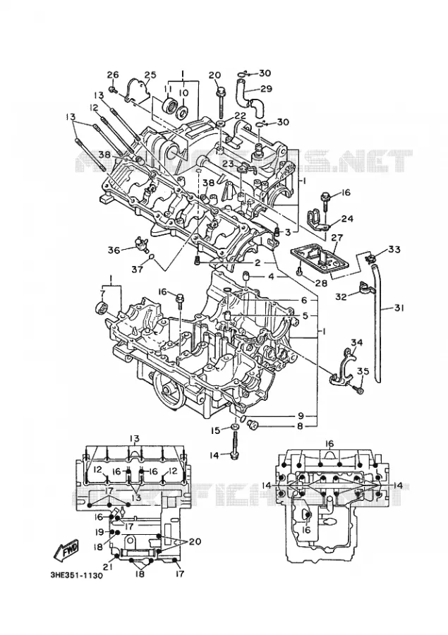 CRANKCASE Yamaha MOTO 600 1997 FZR GENESIS  FZR600 GENESIS