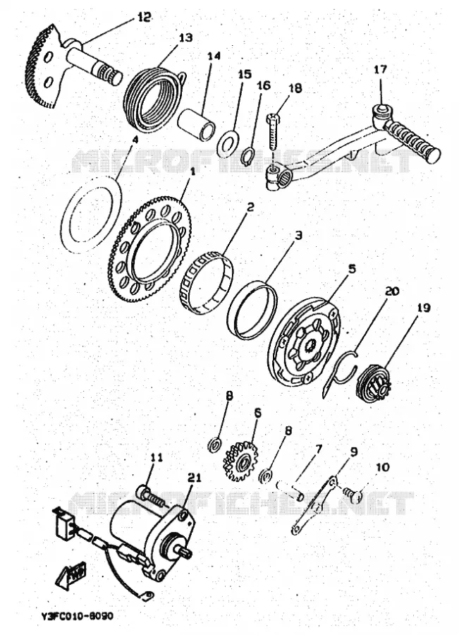 KICK STARTER Yamaha SCOOTER 50 1997 ROCKET  CW50RSP