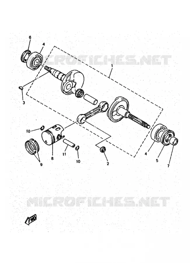 CRANKSHAFT / PISTON Yamaha SCOOTER 50 1997 OVETTO  YN50 OVETTO