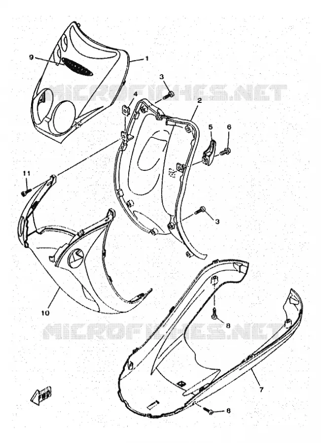 LEG SHIELD Yamaha SCOOTER 50 1997 OVETTO  YN50 OVETTO