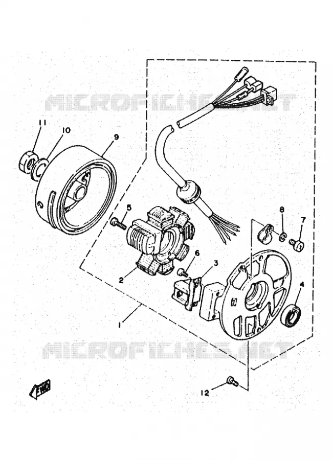 IGNITION Yamaha SCOOTER 50 1997 OVETTO  YN50 OVETTO